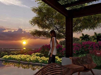 woma looking at sunset from Vista del Sol Villas